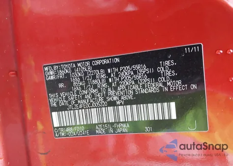 2012 Scion Xb Release Series 9.0 z USA, uszkodzony, nr VIN JTLZE4FE0CJ005320